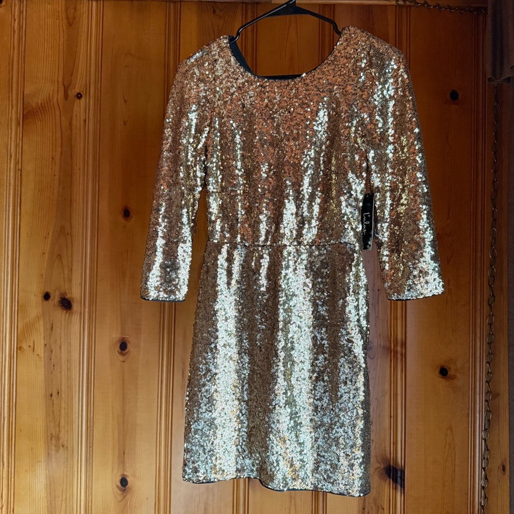 Lulus Midnight Snack Gold Sequin Backless Bodycon Mini Dress